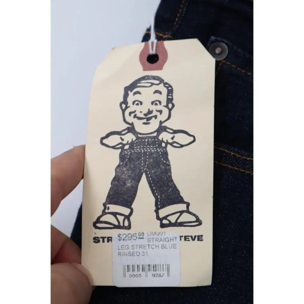 NWT Stronghold Jeans Mens 31 L36 Selvedge Denim Straight Leg Stretch Blue Rinsed